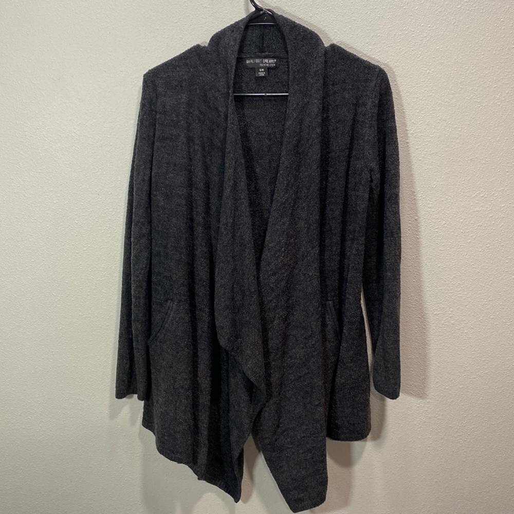 Barefoot dreams cozy chic lite cardigan charcoal gray
